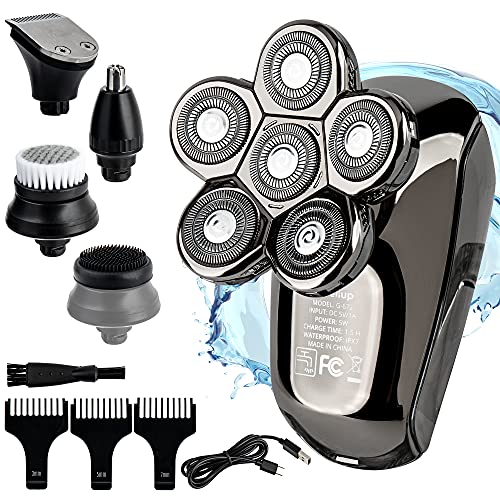 AidallsWellup Men's 5-in-1 Electric Head Shaver