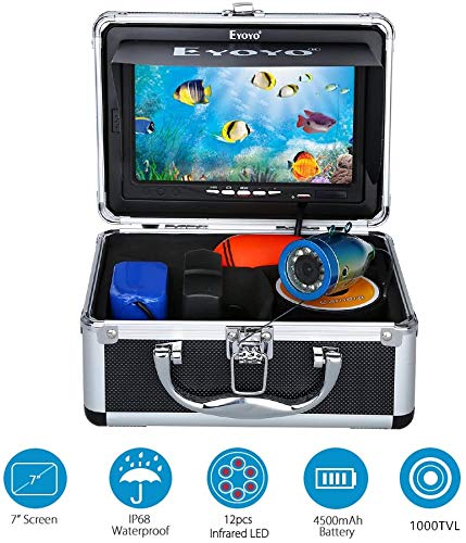 Eyoyo Portable Fish Finder 7'' LCD Monitor with Waterproof Camera and Infrared LED