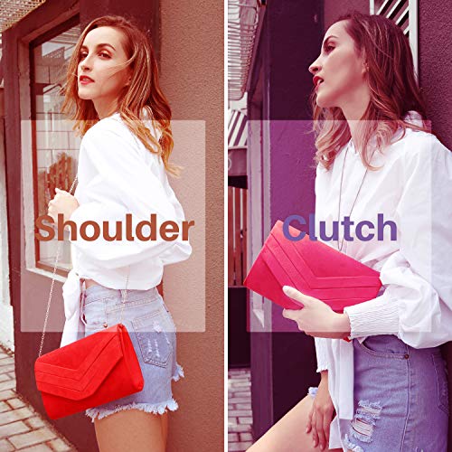 Milisente Suede Evening Clutch Bag