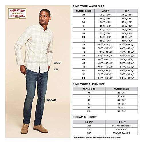 Signature by Levi Strauss & Co. Gold Label Men's Regular Fit Flex Jeans, Westwood #1, 34W x 32L