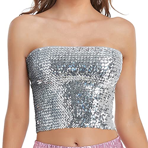 Sequin Tube Top for Women