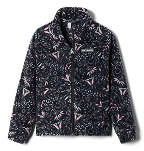 Fleece Jacket with Folk Floral Print for Toddler Girls