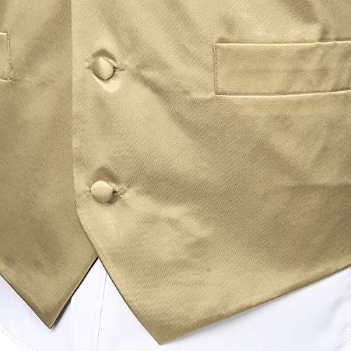 ZEROYAA Men's Solid Satin Vest Set