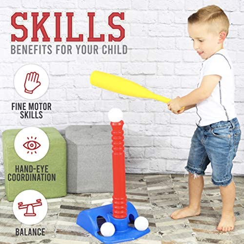 Toddler TBall Set with 9 Balls for Kids 1-10 Years