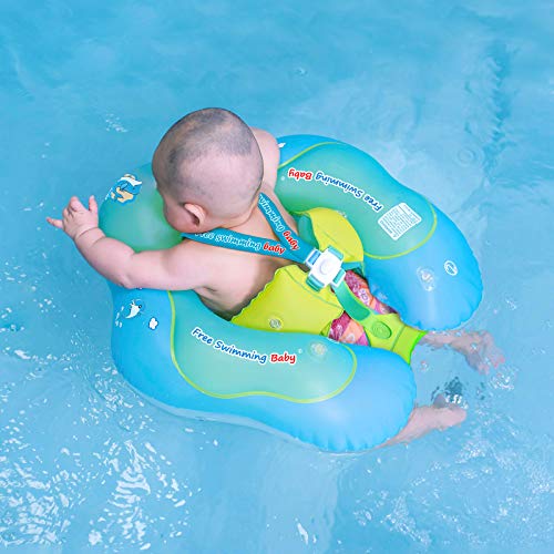 Inflatable swim float waist ring accessory