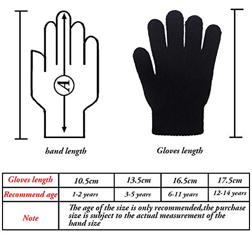 Cooraby Kids Warm Magic Gloves, 12 Pairs
