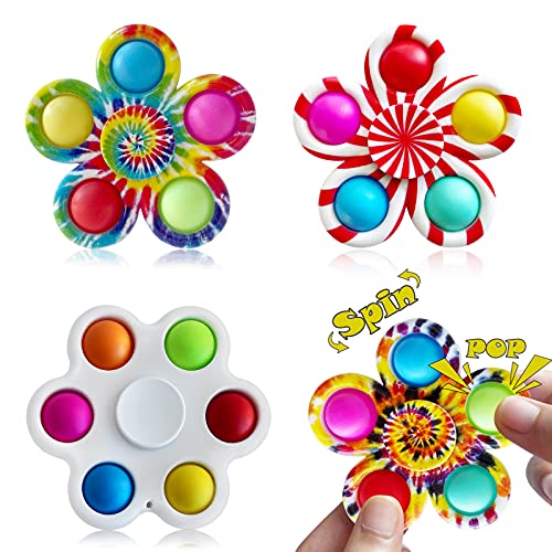 Popping Fidget Spinners for Kids, 4 Pack