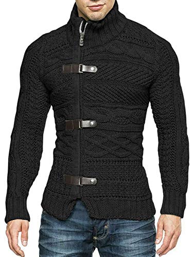 Mens Cable Knit Cardigan Sweater