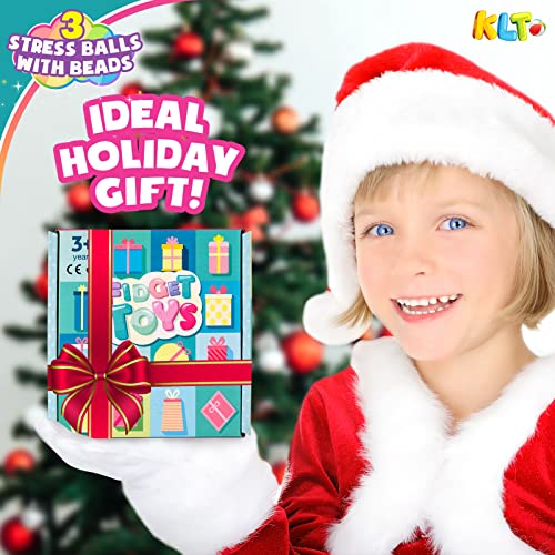 KLT Stress Balls for Kids & Adults - Squishy Fidget Toys with Water Beads