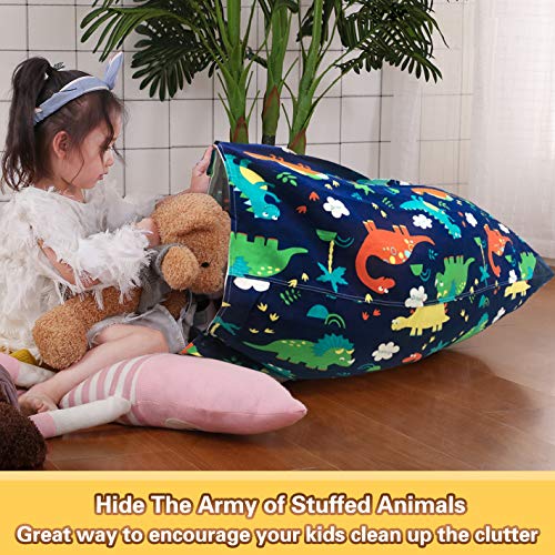 Jorbest Dinosaur Bean Bag Chair Cover for Stuffed Animal Storage
