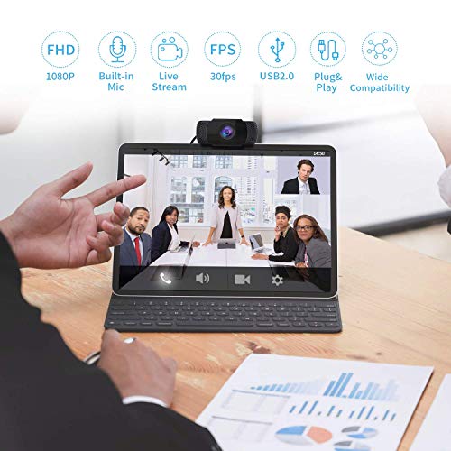 1080P Webcam with Microphone, Wansview USB 2.0 Computer Web Camera