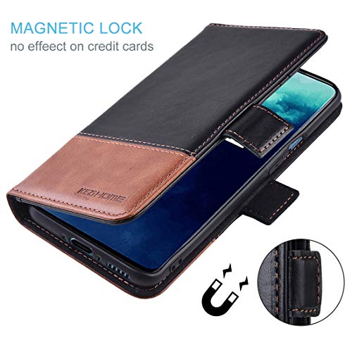 KEZiHOME OnePlus 7T Pro Leather Wallet Case with RFID Blocking