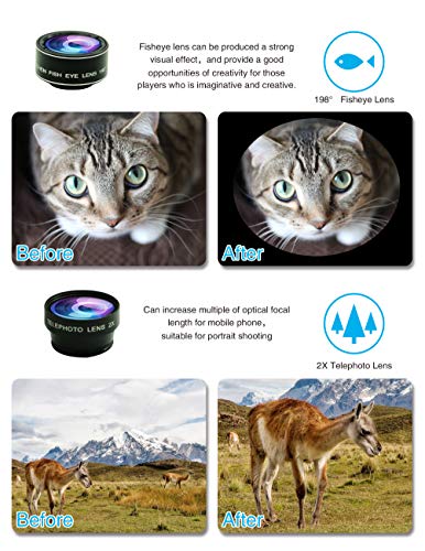 11-in-1 Universal Cell Phone Camera Lens Kit with Telephoto, Wide Angle, and Macro Lenses
