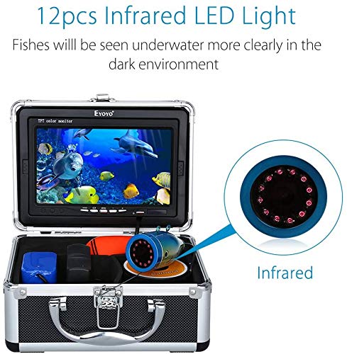 Eyoyo Portable Fish Finder 7'' LCD Monitor with Waterproof Camera and Infrared LED