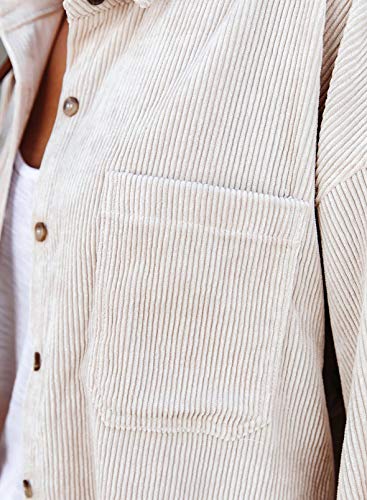 Astylish Womens Corduroy Button Down Blouse