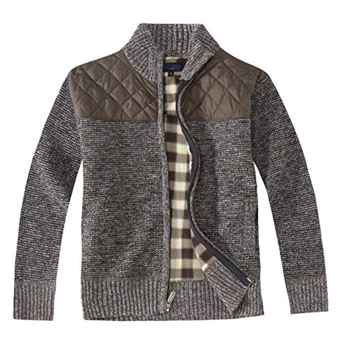 Gioberti Boys' Knitted Cardigan Sweater, Coffee, Size 10