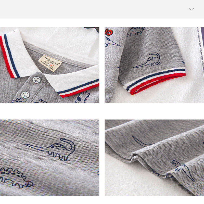 Cartoon Pattern Boys' Casual Summer T-Shirt