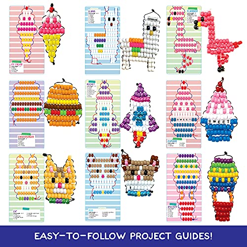 Made By Me Ultimate Bead Pets By Horizon Group USA, Bead Pets Crafts For Kids, Includes Over 1400 Beads, Cording, Keychains & Carabiner Clips, Design Templates, Storage Cases & More