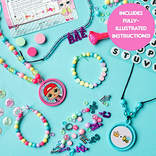 L.O.L. Surprise! Secret Message Jewelry - LOL Dolls DIY Jewelry Making Craft Kit - Create Bracelets & Accessories with 400+ Beads & Charms, Sticker Sheets, Secret Decoder & More - Great Gift for Girls