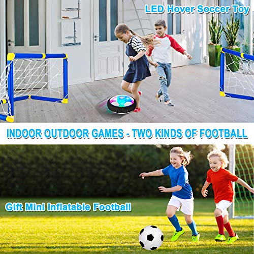 Hover Soccer Ball Set with 2 Goals, LED Lights and Foam Bumper