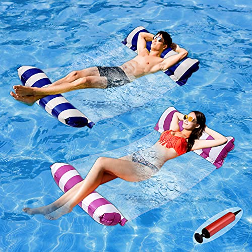 2-Pack 4-in-1 Pool Floats with Air Pump