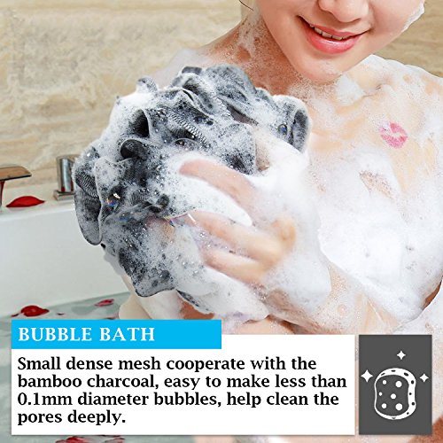 Easymoo Bath Loofahs Sponge Shower Pouf
