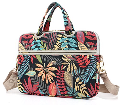 14 Inch 14.1 Inch Laptop Forest series Black Messenger Bag Case Sleeve