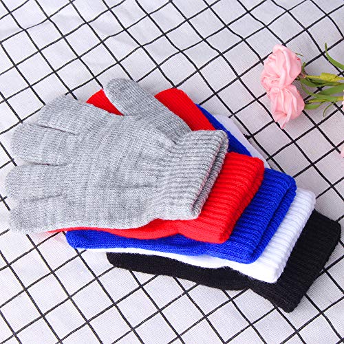 ONESING Kids Knit Gloves, 5 Pairs