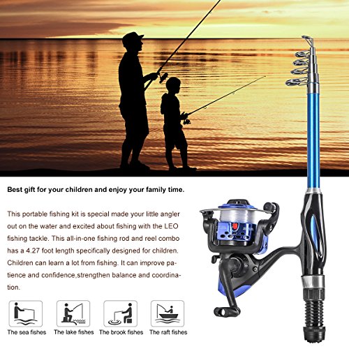 Leo Kids Fishing Combo 130CM with Kit & Bag