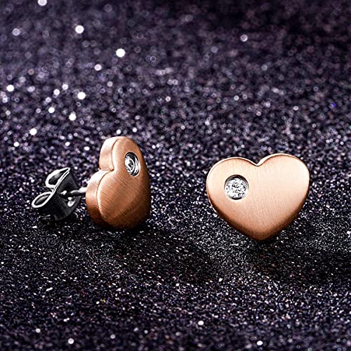Titanium Heart Stud Earring - Hypoallergenic