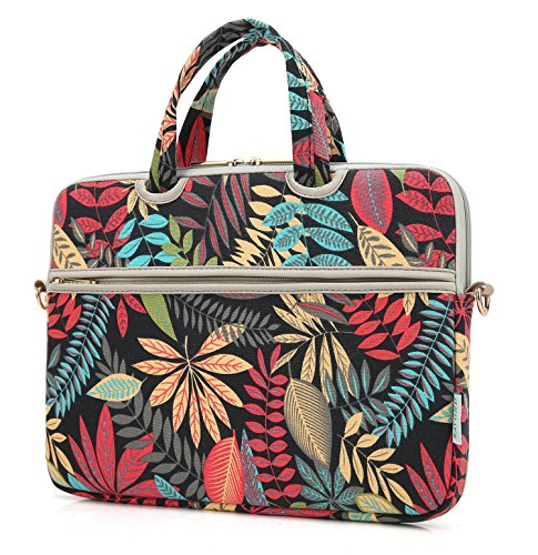 14 Inch 14.1 Inch Laptop Forest series Black Messenger Bag Case Sleeve