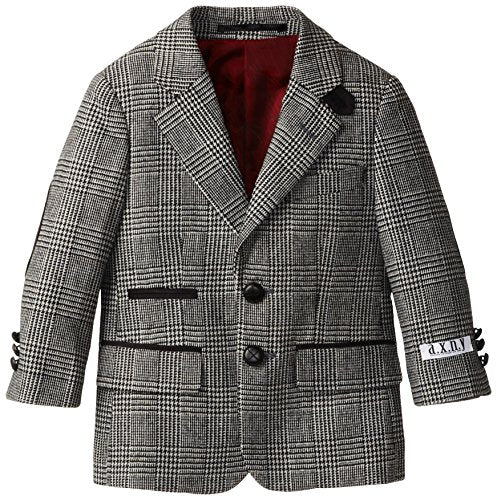 a.x.n.y. Little Boys' Wool Plaid Blazer, Grey, Size 5