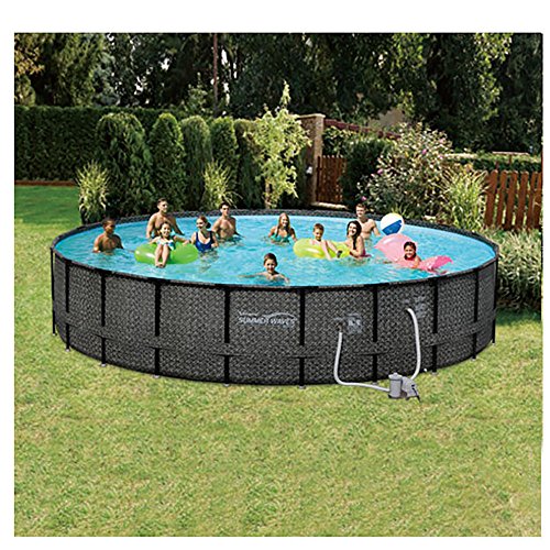 Summer Waves 24ft Elite Round Above Ground Pool Set with Pump, Cover & Accessories