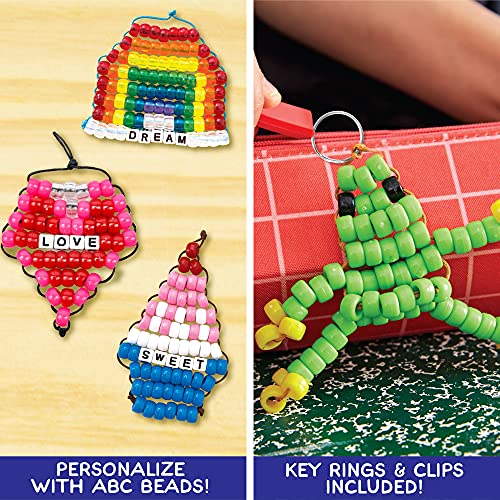 Made By Me Ultimate Bead Pets By Horizon Group USA, Bead Pets Crafts For Kids, Includes Over 1400 Beads, Cording, Keychains & Carabiner Clips, Design Templates, Storage Cases & More