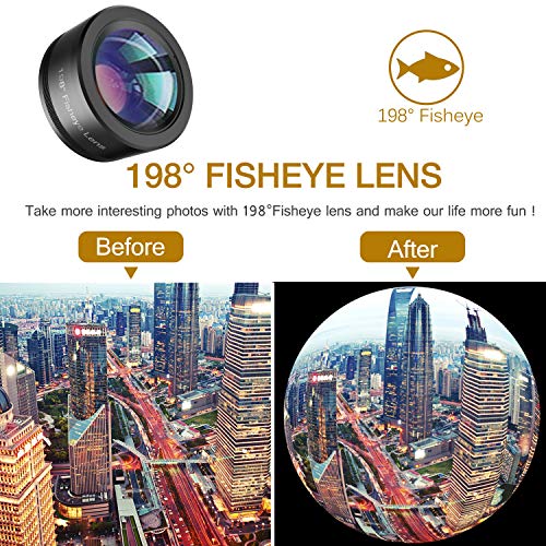 Upgraded 3-in-1 Phone Lens Kit with Fisheye, Macro, and Wide Angle Lenses
