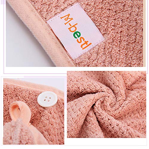 2 Pack Hair Towel Wrap with Button
