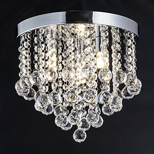 ZEEFO Modern Crystal Chandelier with 3 Lights