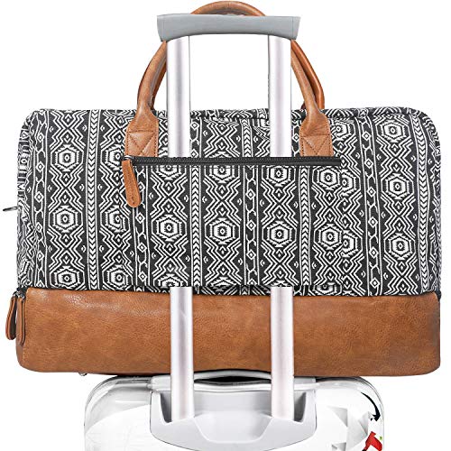 Oflamn Weekender Bag for Women Carry-On Luggage Bohemian style Duffle Bag Overnight Bags 3-4 Day' Travel Bags with Separated Shoes Compartment