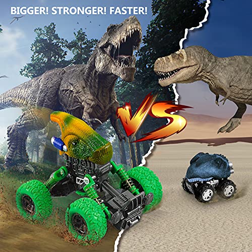 Dinosaur Toys for Kids 3-5 Boys Toddler Toys Monster Trucks Dino Toy Pull Back Cars, Christmas Birthday Gifts for Kids 2 3 4 5 6 Years Old Boys