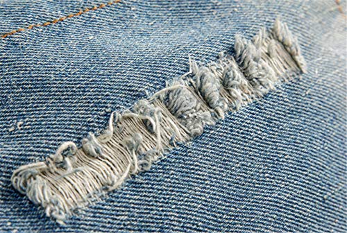 Omoone Men's Button Up Sherpa Fleece Lined Denim Jacket with Faux Fur Collar (Blue, XL)