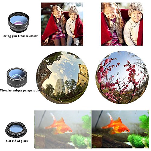 11 in 1 Phone Camera Lens Kit - Fisheye, Wide Angle, Macro, Zoom, Filters - Compatible with iPhone, Samsung, and Most Smartphones