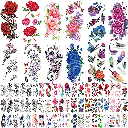 Flowers Temporary Tattoos Stickers