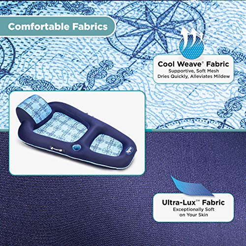 Aqua Luxury Inflatable Pool Float Lounge with Headrest, Backrest & Footrest