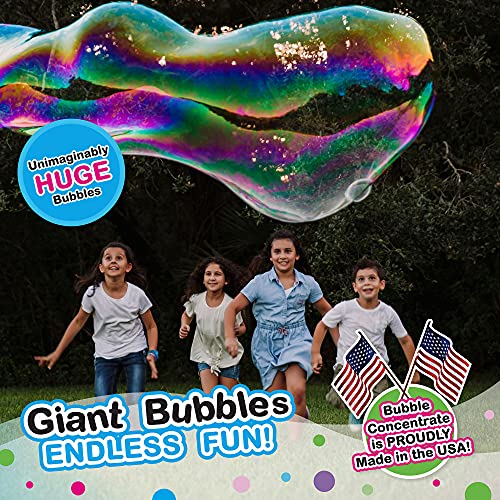 WOWMAZING Giant Bubble Wands Kit - 4-Piece Set with Concentrate and Tips