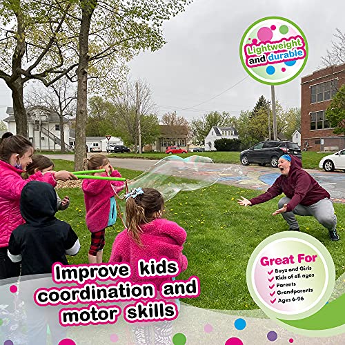 WOWMAZING Giant Bubble Wands Kit - 4-Piece Set with Concentrate and Tips