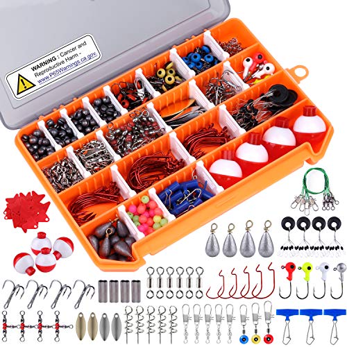 Fishing Accessories Kit - 263pcs Tackle Box for Freshwater and Saltwater Fishing by PLUSINNO