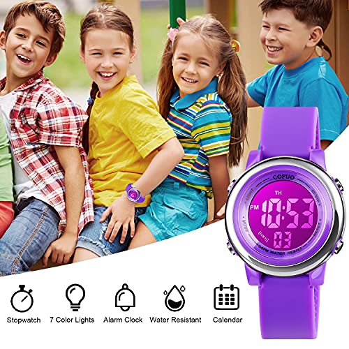 Kids Waterproof Digital Sport Watch (Girls/Boys, LED Alarm Stopwatch)