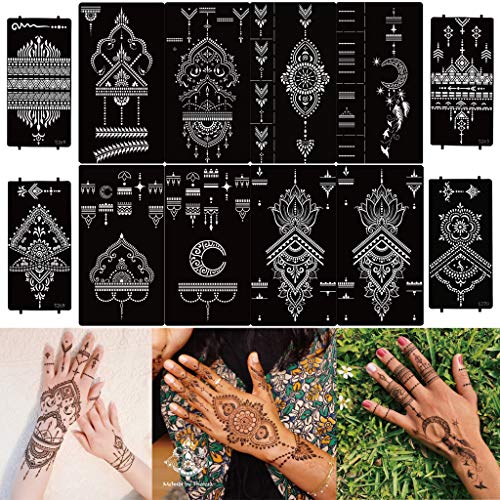 DIVAWOO 12 Sheet Henna Tattoo Stencils