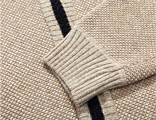 Yeokou Men's Zip-Up Cardigan in Khaki
