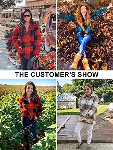 Plaid Sherpa Fleece Zip Sweatshirt